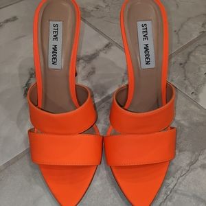 Steve Madden Neon Orange Slide Heel